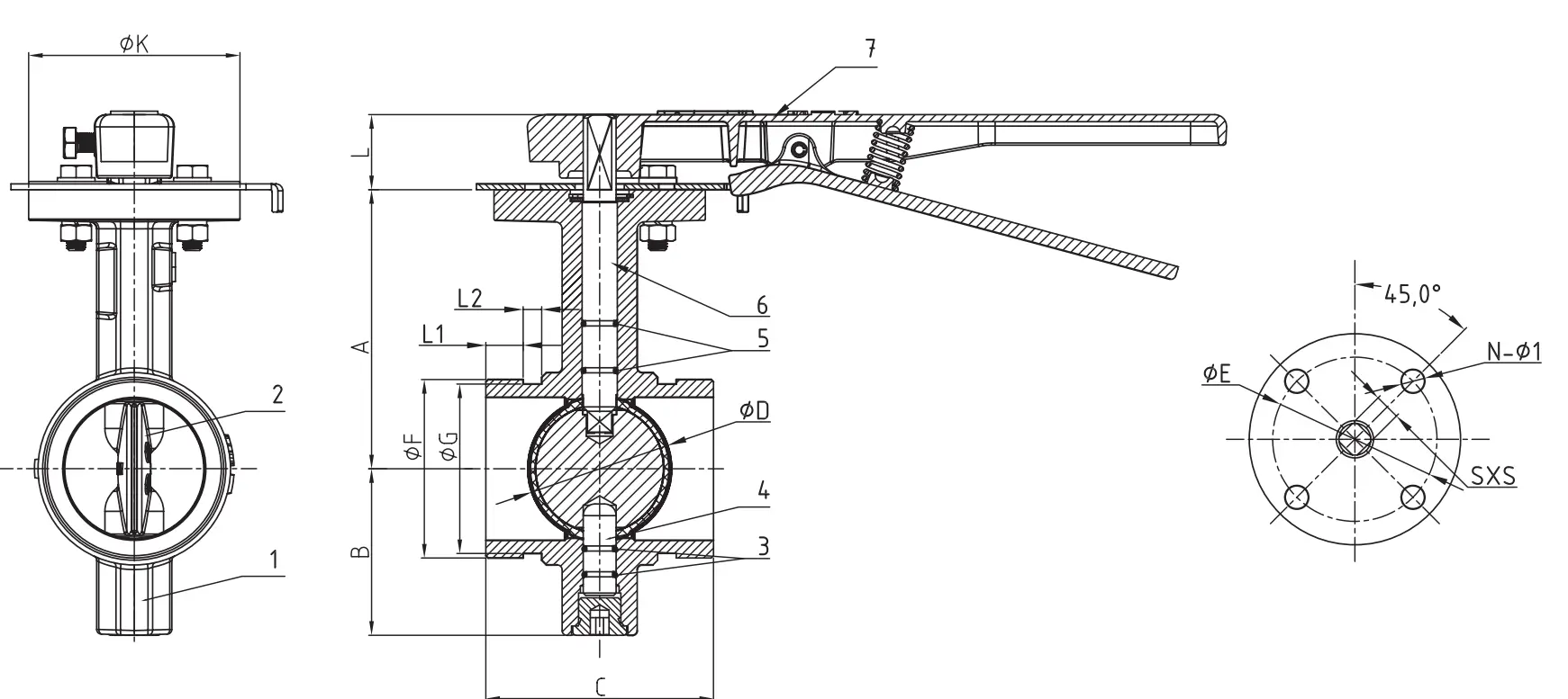 BS EN 593 Grooved Butterfly Valve with Long Neck