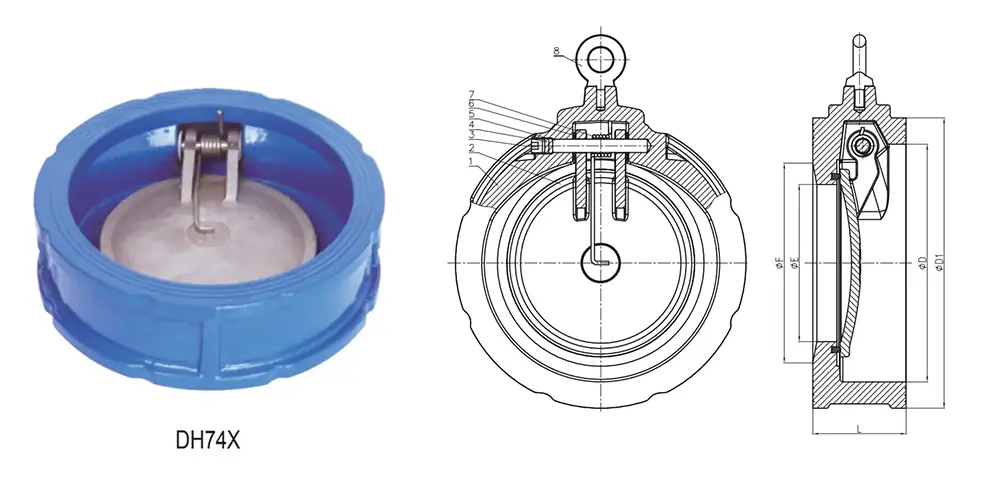 Single Door Wafer Check Valve DH74X
